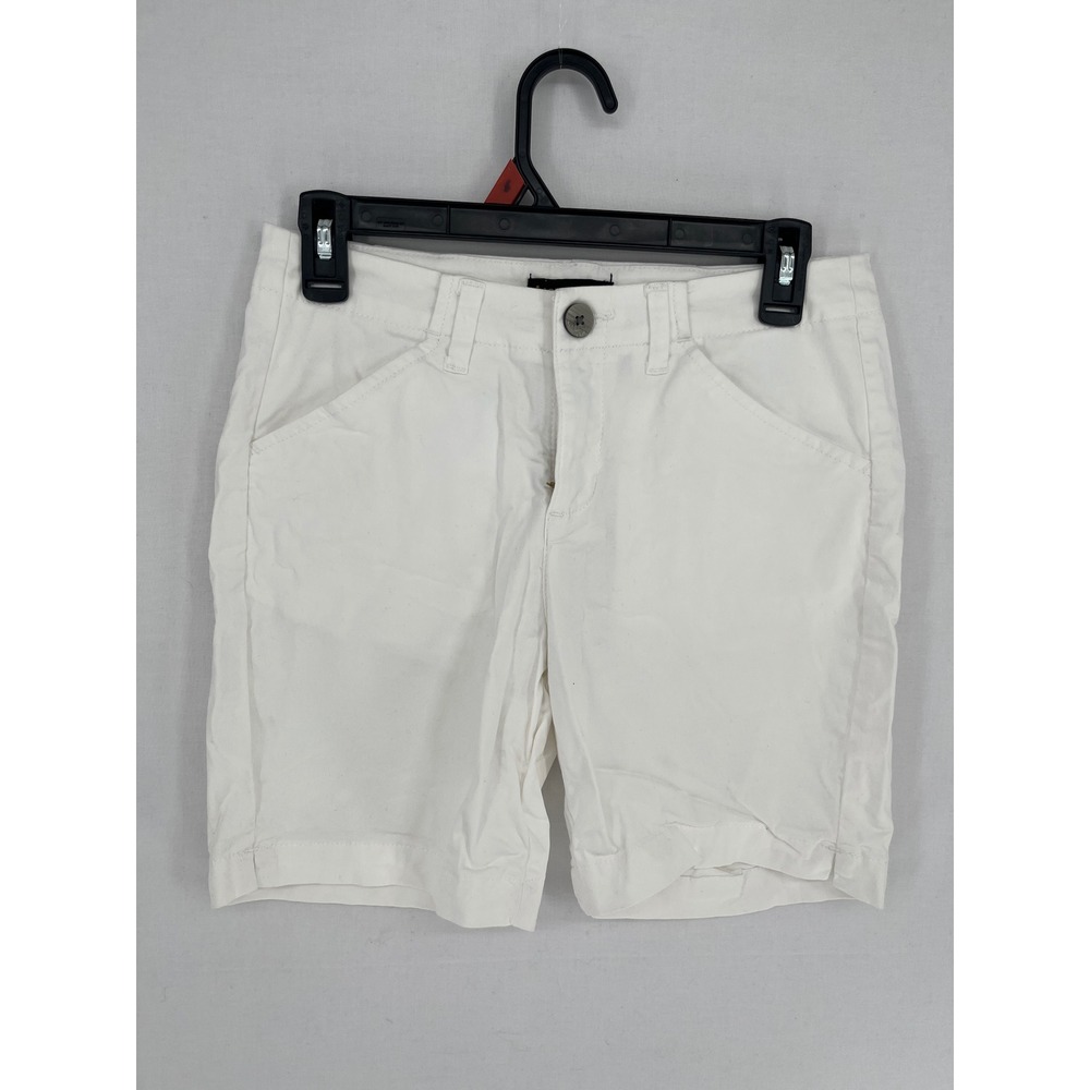 Lee Regular Fit Mid Rise Chino Shorts Womens 4 Medium White Cotton Stretch 7in